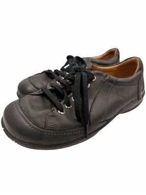 Women's Black Leather Lace-Up Oxford Derby
